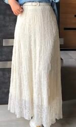 Ivory Lace Maxi Skirt