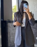 Pinstripe Elegance Blazer - Image 4