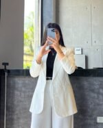 Pinstripe Elegance Blazer - Image 5