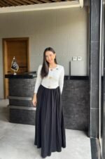 Rib & Washed Cupro Maxi Dress - Image 2