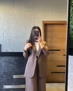 Pinstripe Elegance Blazer - Image 2