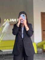 Pinstripe Elegance Blazer - Image 12