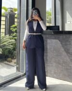 Pinstripe Belted Vest Set - Image 3