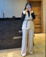 Pinstripe Belted Vest Set - Image 5
