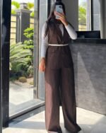 Pinstripe Belted Vest Set - Image 7