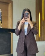 Pinstripe Elegance Blazer - Image 9
