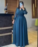 Draped Chiffon Maxi Dress - Image 2