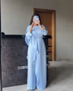 Flowy Satin Cape Jumpsuit - Image 3