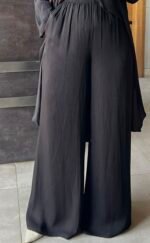 Wide-Leg Satin Cotton Pants - Image 2