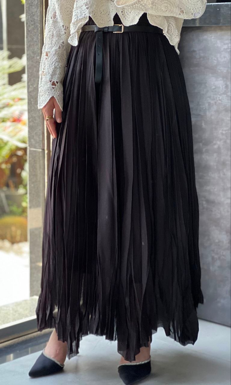 35dd119e-3996-4aaa-adaa-ab4fb871f379 Wave Hem Poplin Skirt - Image 1