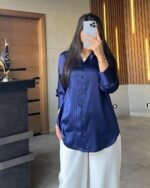 Classic Satin Striped Shirt - Image 4