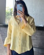 Pure Linen Button-Down Blouse - Image 8