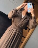 Draped Chiffon Maxi Dress - Image 7