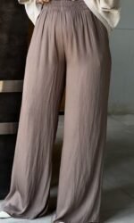 Wide-Leg Satin Cotton Pants - Image 7