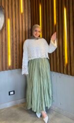 Wave Hem Poplin Skirt - Image 4