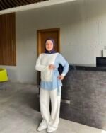 Layered Cotton Jersey & Striped Set - Image 7