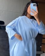 Flowy Satin Cape Jumpsuit - Image 4