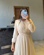 Draped Chiffon Maxi Dress - Image 9