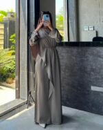 Flowy Satin Cape Jumpsuit - Image 11