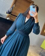 Draped Chiffon Maxi Dress - Image 3