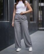 Adjustable Waist Wide-Leg Pants