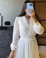 Draped Chiffon Maxi Dress - Image 10