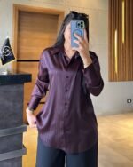 Classic Satin Striped Shirt - Image 13