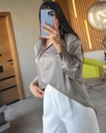 Classic Satin Striped Shirt - Image 11