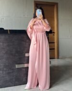 Flowy Satin Cape Jumpsuit - Image 7