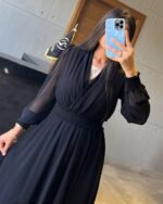 Draped Chiffon Maxi Dress - Image 13