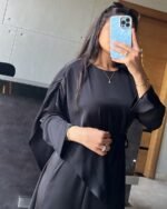 Flowy Satin Cape Jumpsuit - Image 10