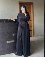 Flowy Satin Cape Jumpsuit - Image 9