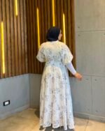 Linen Floral Maxi Dress - Image 4
