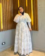 Linen Floral Maxi Dress