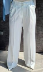 Wide-Leg T.R Linen Trousers with Front Ties - Image 9