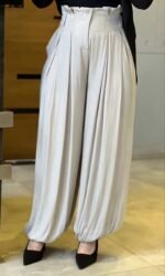 Pleated Harem Trousers with Woven Belt - Image 2