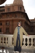 Gabardine Coat with Removable Denim Hood - Image 4