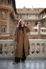 (Oversized Gabardine Coat with Belt) - Image 5