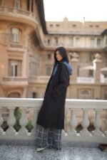 Gabardine Coat with Removable Denim Hood - Image 2