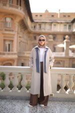 Gabardine Coat with Removable Denim Hood - Image 5