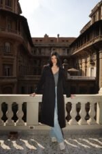 (Oversized Gabardine Coat with Belt)