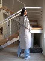 ⁦كوت جبردين أوفرسايز بحزام⁩ - الصورة ⁦3⁩