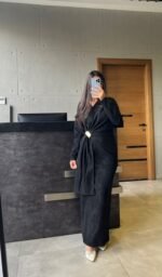 Suede Wrap Dress - Image 8