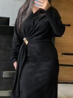 Suede Wrap Dress - Image 9